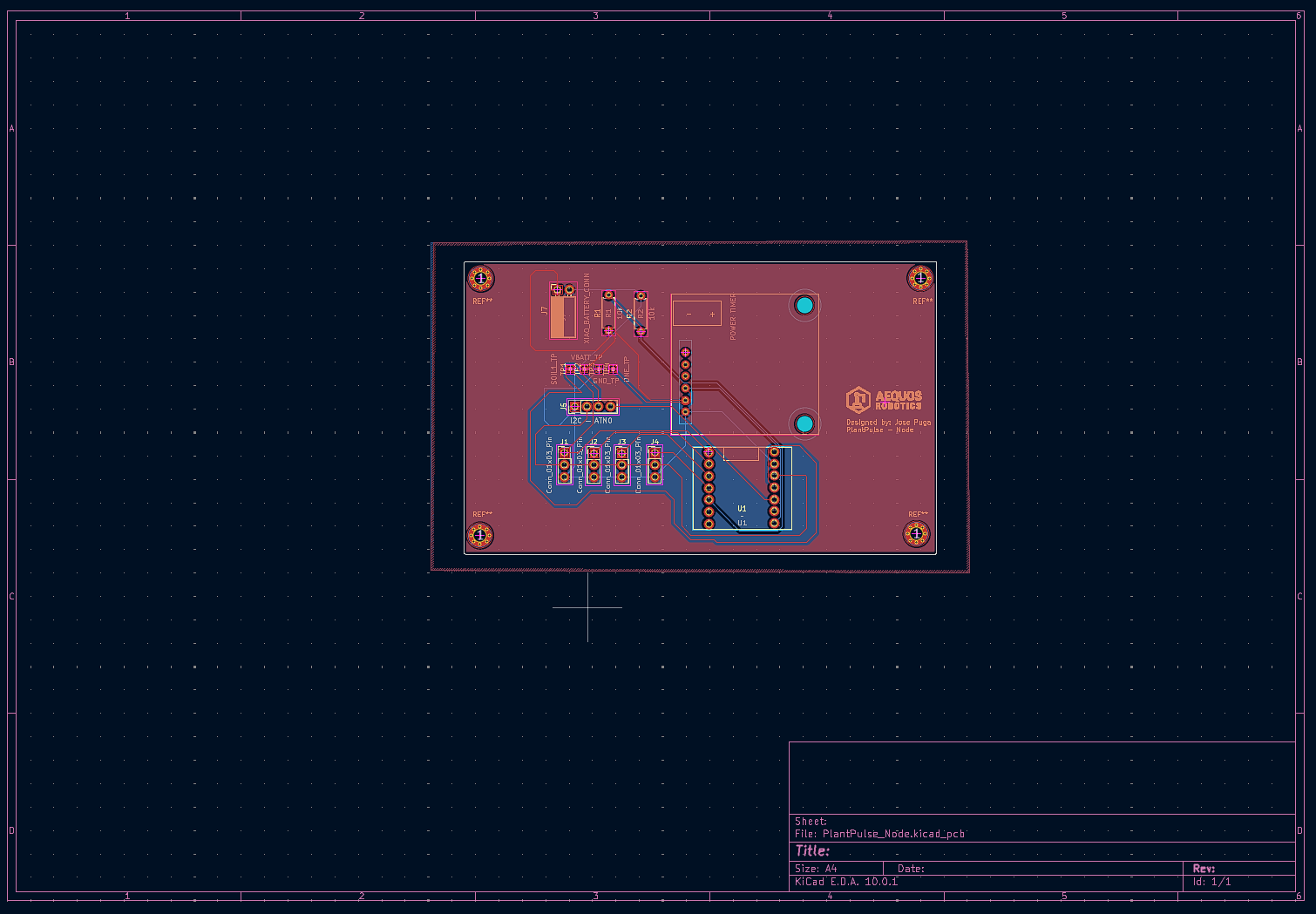PlantNode-Aquous PCB layout with power and ground polygon pours
